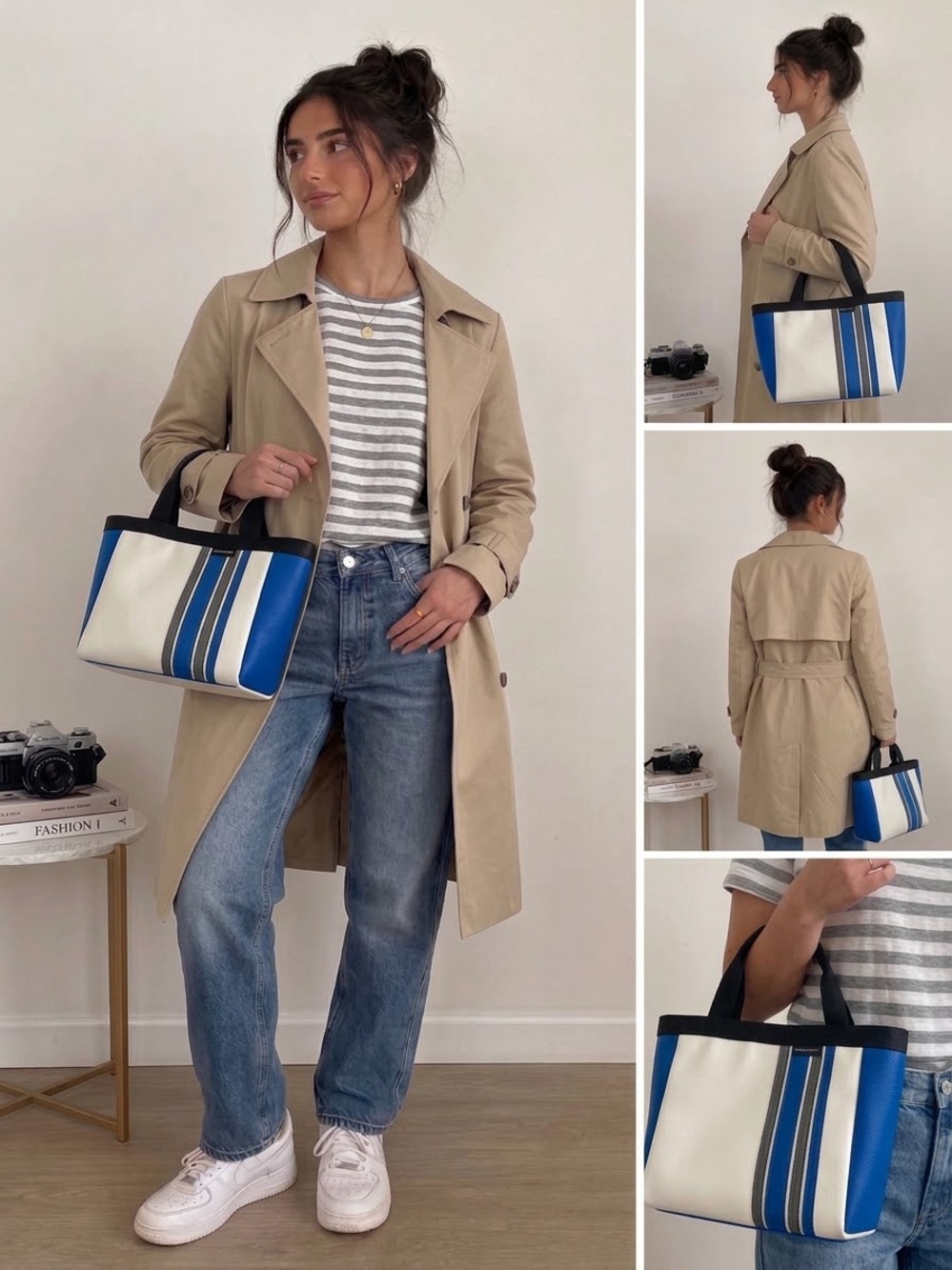 Holly Aiken Blue & Cream Stripe Tote Bag